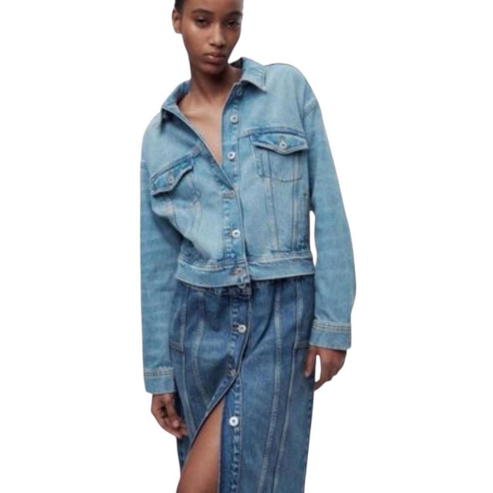 Zara X Maison Detachable Denim Dress Utility Women’s Size XS-S 2 Piece
